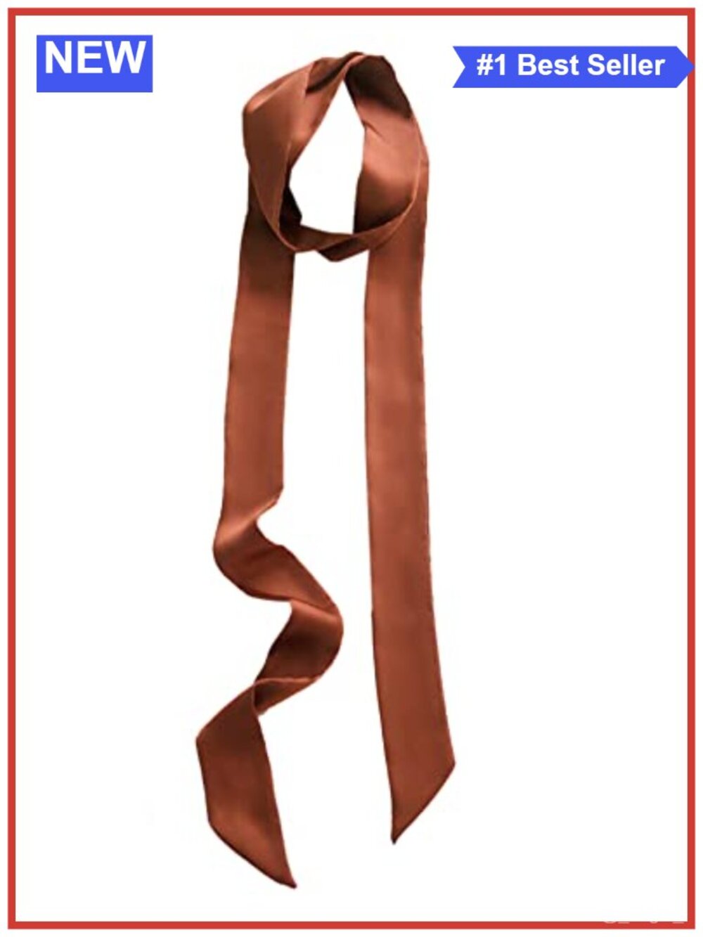 Solid Satin Skinny Scarf Necktie Handbag Wrap 78.7in